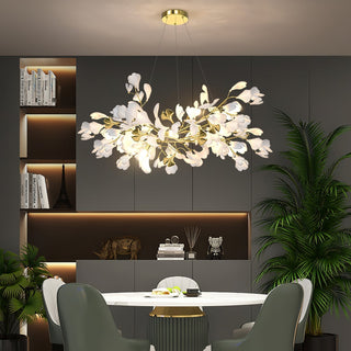 Olivia Lustre Céramique Gingko Luxe Escalier d'Hôtel