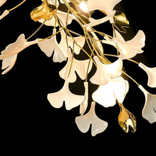 Ivmarel Lustre en céramique à longues branches de gingko