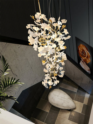 Olivia Lustre Céramique Gingko Luxe Escalier d'Hôtel