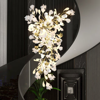 Olivia Lustre Céramique Gingko Luxe Escalier d'Hôtel