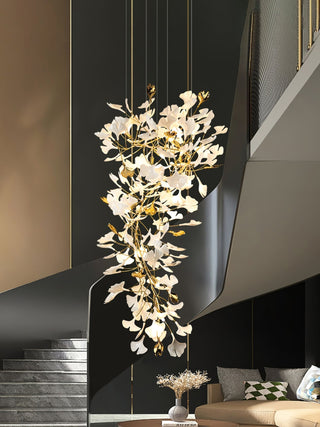 Olivia Lustre Céramique Gingko Luxe Escalier d'Hôtel