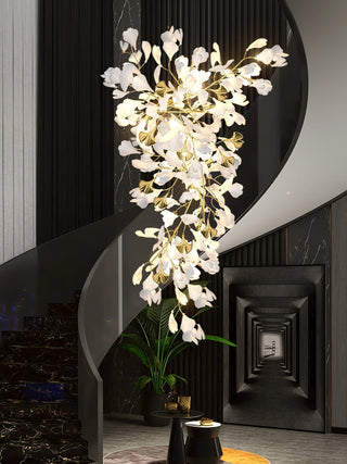 Olivia Lustre Céramique Gingko Luxe Escalier d'Hôtel