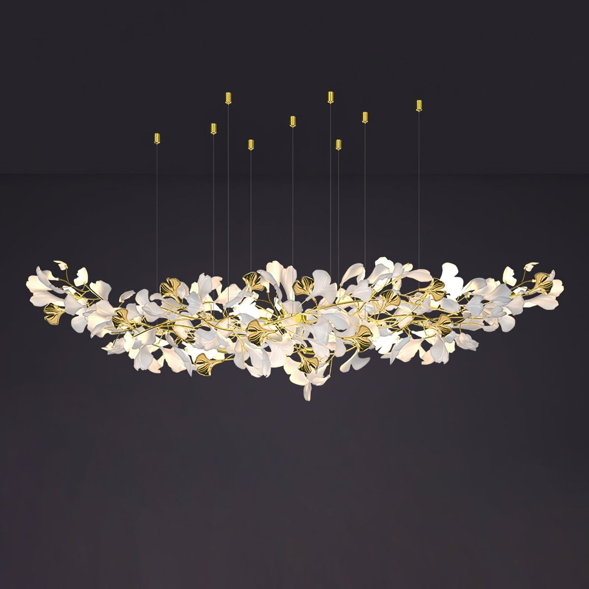 Paveira Lustre Céramique Gingko Luxe Escalier d'Hôtel