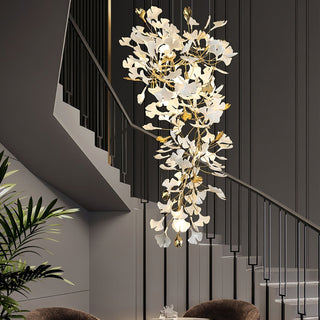 Olivia Lustre Céramique Gingko Luxe Escalier d'Hôtel