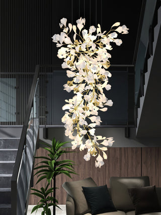 Olivia Lustre Céramique Gingko Luxe Escalier d'Hôtel