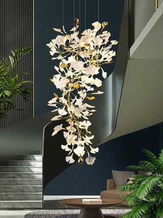 Olivia Lustre Céramique Gingko Luxe Escalier d'Hôtel