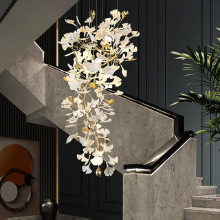 Olivia Lustre Céramique Gingko Luxe Escalier d'Hôtel
