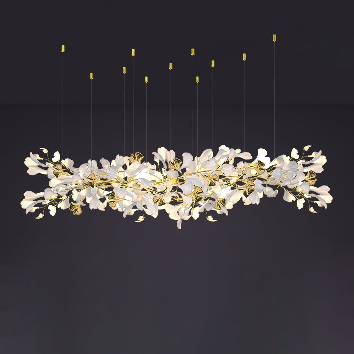 Paveira Lustre Céramique Gingko Luxe Escalier d'Hôtel