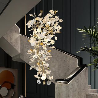 Olivia Lustre Céramique Gingko Luxe Escalier d'Hôtel