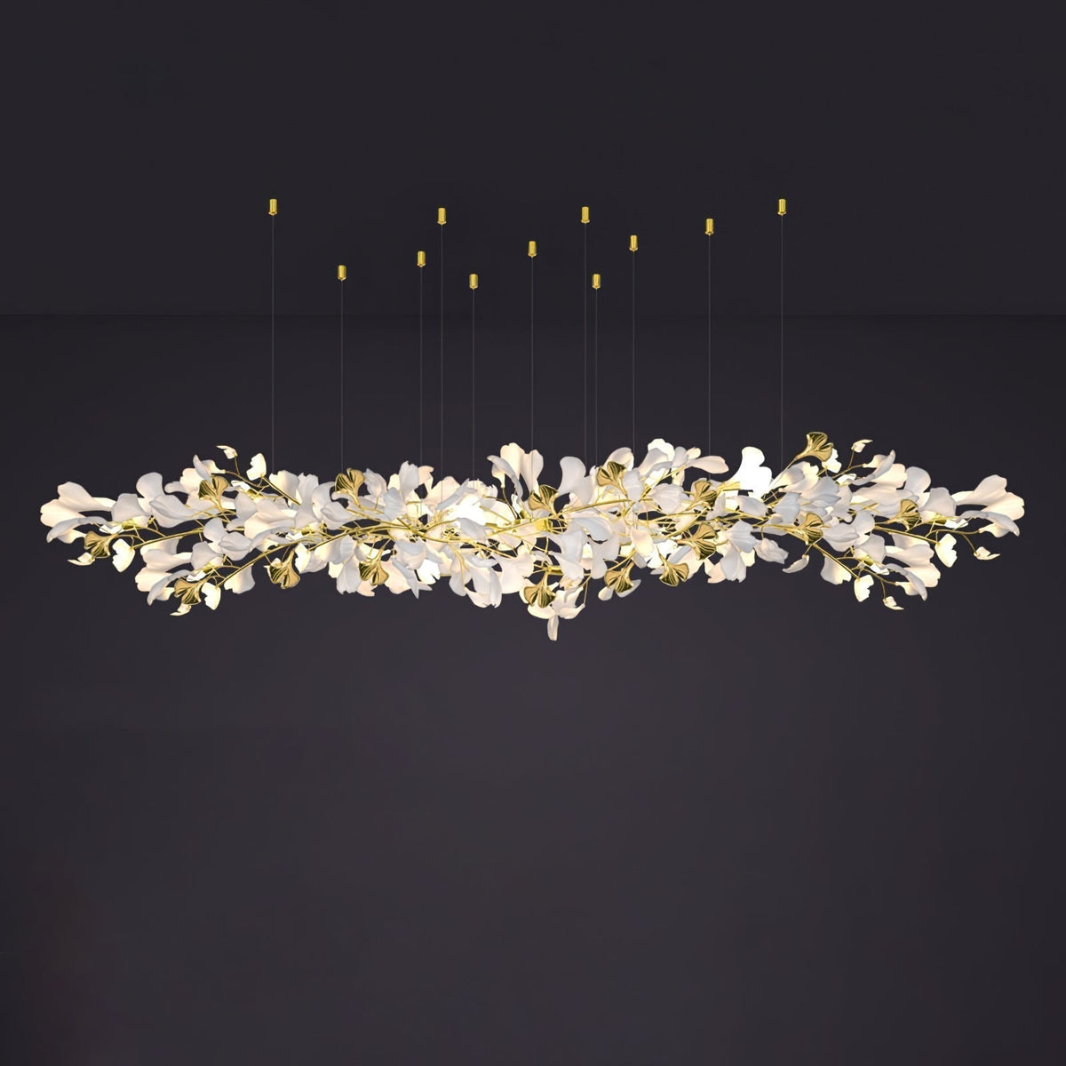 Paveira Lustre Céramique Gingko Luxe Escalier d'Hôtel