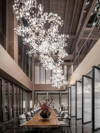 Sorvyn Suspension en Céramique Et Laiton Floral Ginkgo