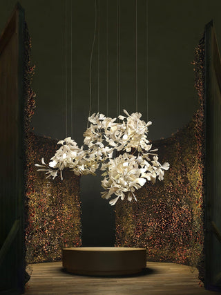Sorvyn Suspension en Céramique Et Laiton Floral Ginkgo