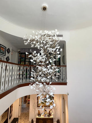 Sorvyn Suspension en Céramique Et Laiton Floral Ginkgo