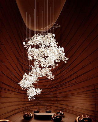 Sorvyn Suspension en Céramique Et Laiton Floral Ginkgo