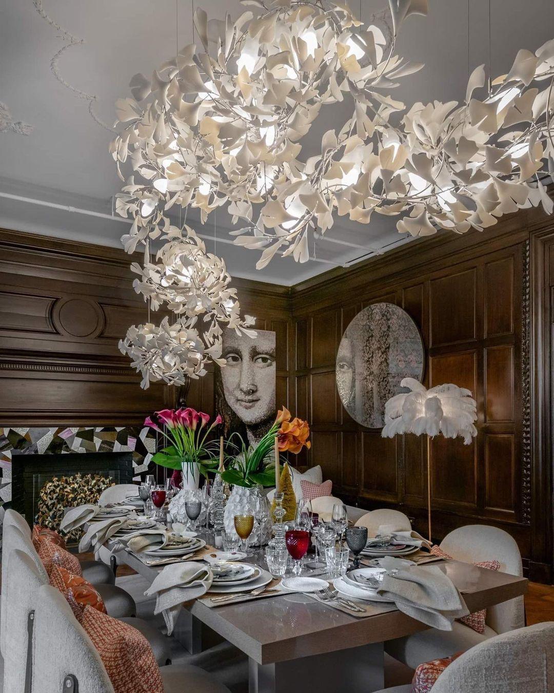 Elysia Floral Canopy Chandelier-Neutral Decor