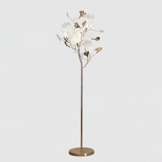 Ella Lampadaire en Céramique avec Feuilles de Ginkgo