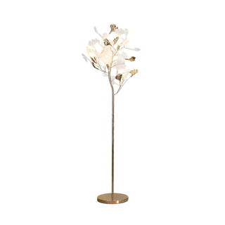 Ella Lampadaire en Céramique avec Feuilles de Ginkgo