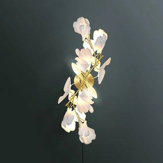 Lustra Applique Murale Fleurs de Ginkgo en Laiton