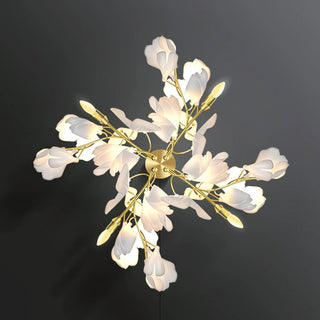 Lustra Applique Murale Fleurs de Ginkgo en Laiton