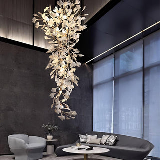 Ivmarel Lustre en céramique à longues branches de gingko