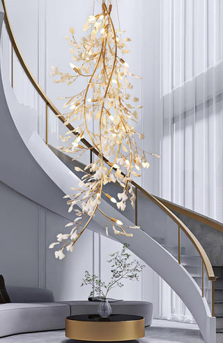 Ivmarel Lustre en céramique à longues branches de gingko
