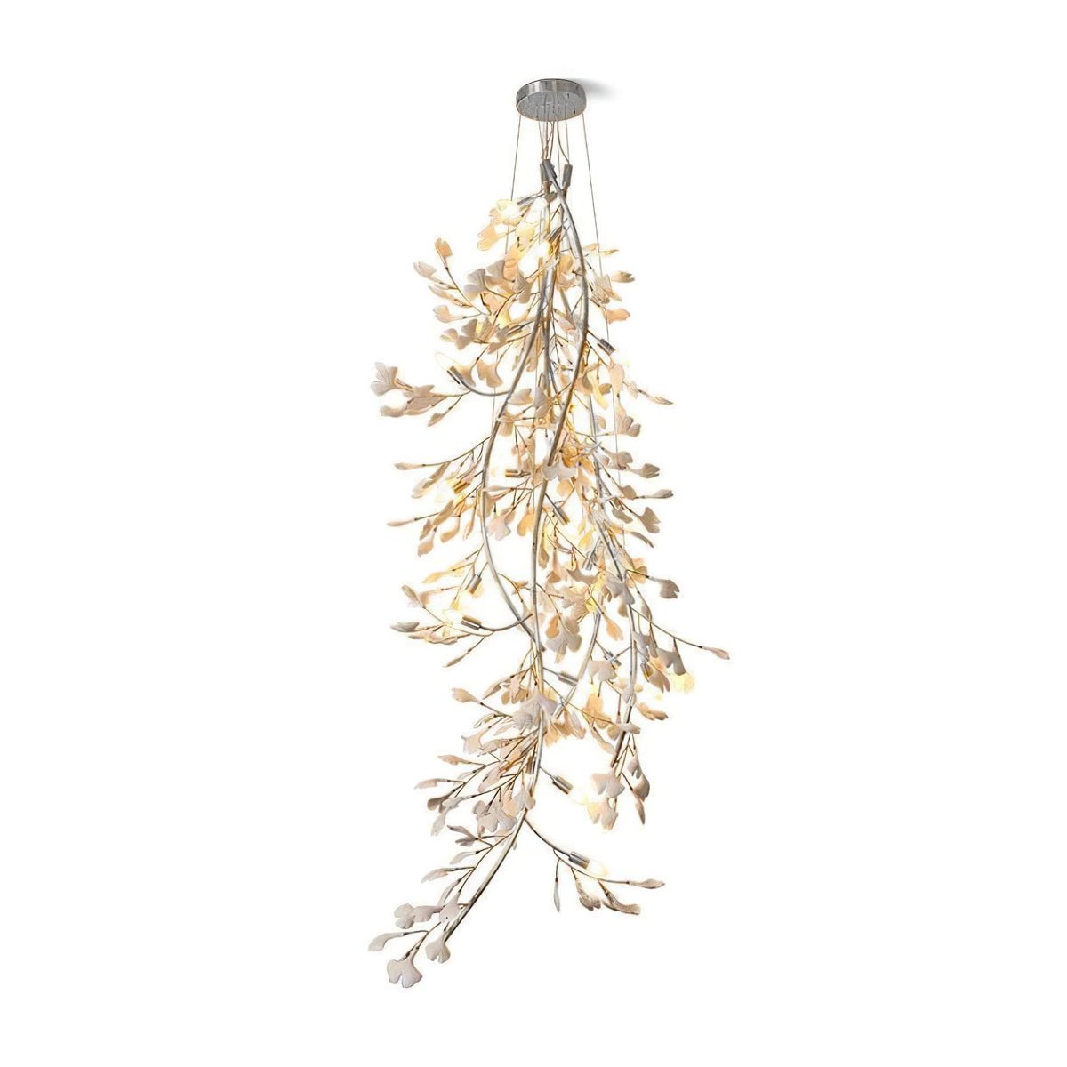 Laurella Lustre en céramique à longues branches de gingko