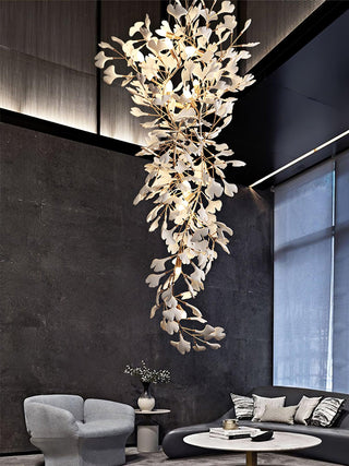Ivmarel Lustre en céramique à longues branches de gingko