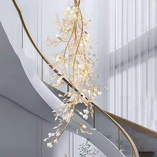 Ivmarel Lustre en céramique à longues branches de gingko