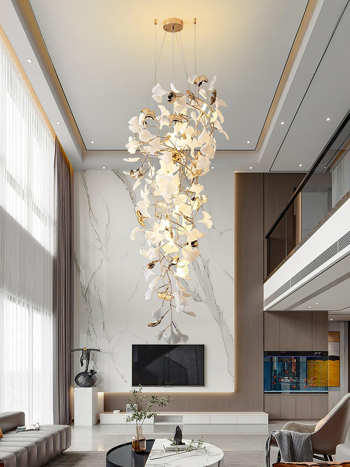 Olvina Céramique Gingko Cascadant Lustre