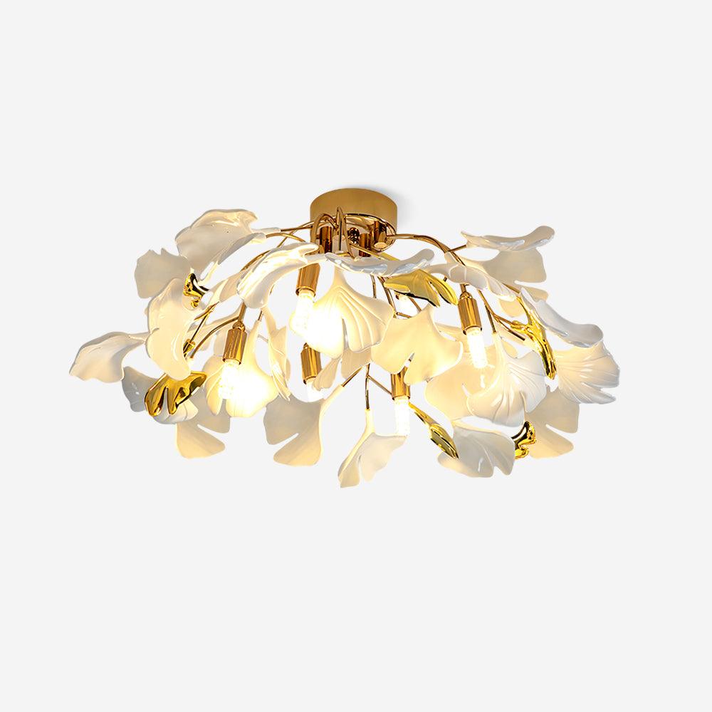 Callenne Elegant Ginkgo Leaf Ceiling Light-Neutral Decor