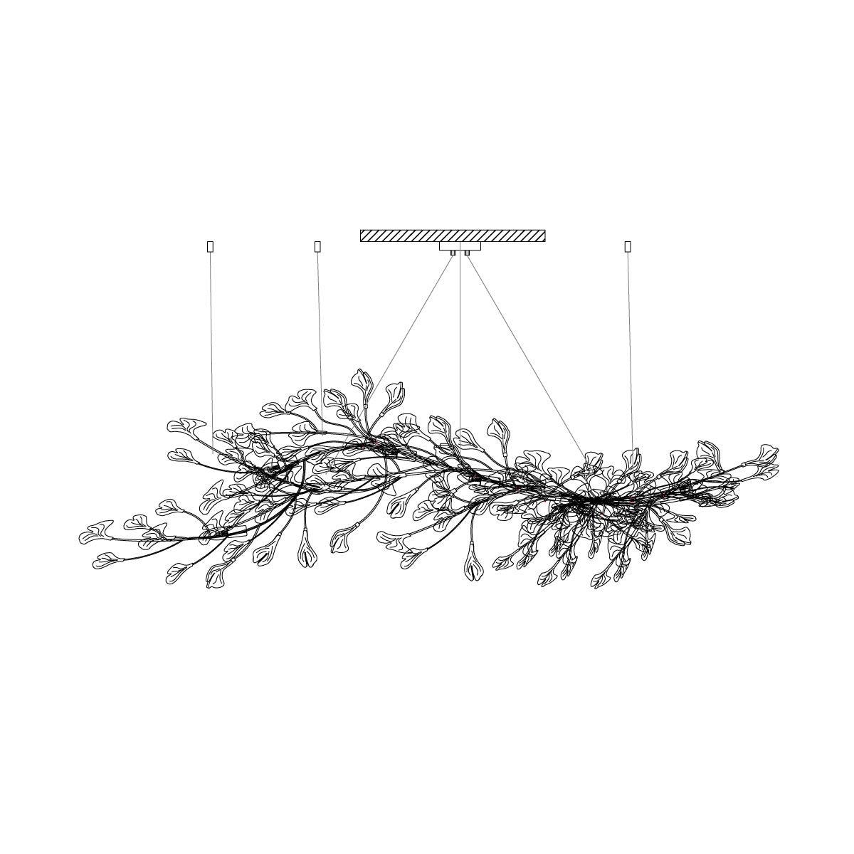 Calix Chandelier Frame Ceramic Gingko Leaf Shade White Gold Modern-Neutral Decor