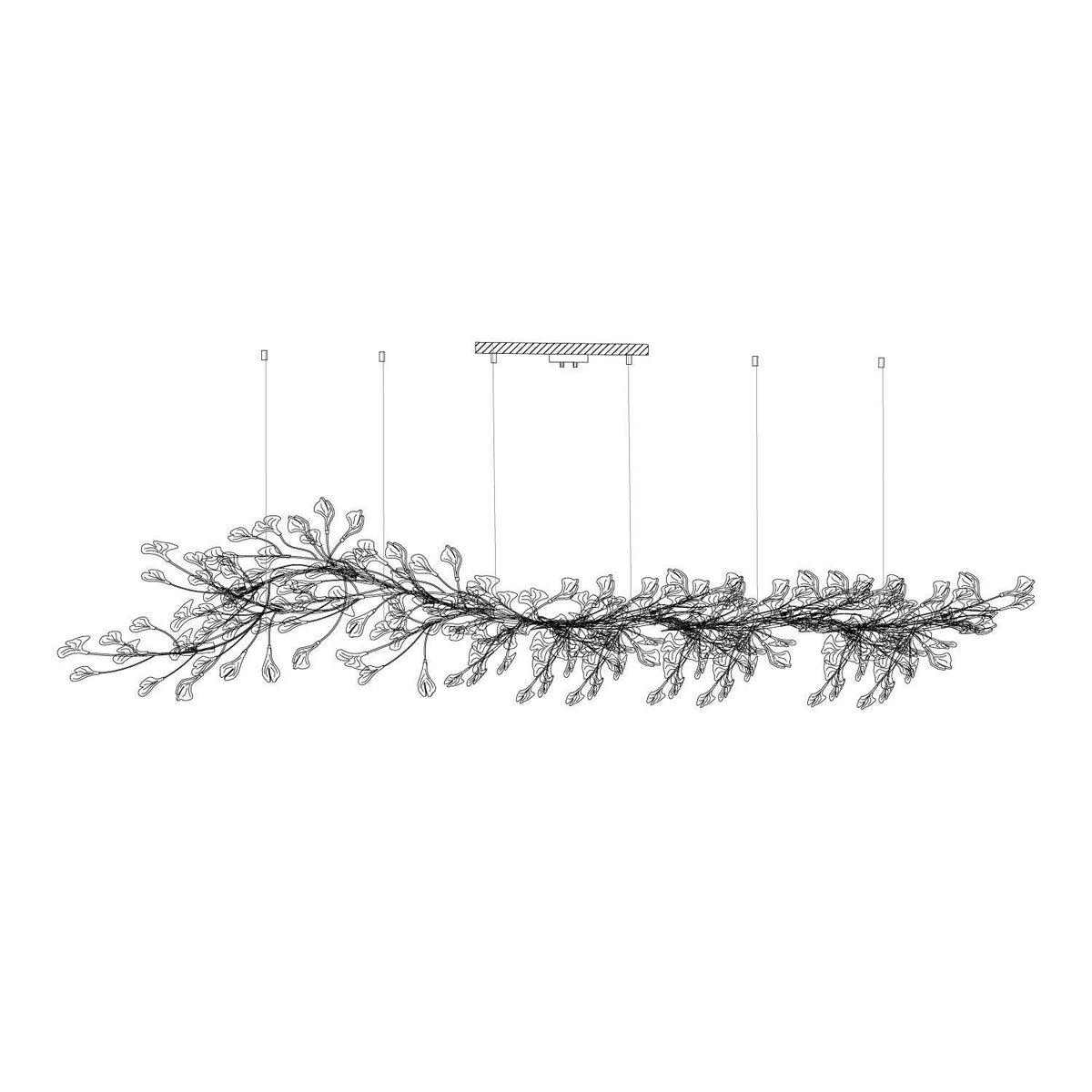 Calix Chandelier Frame Ceramic Gingko Leaf Shade White Gold Modern-Neutral Decor