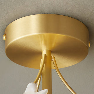 Ginkgo Lustre Plafonnier Rosalia Feuille de Ginkgo Base Dorée-Luire