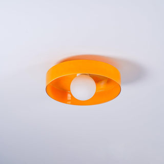 Solara Plafonnier Orange Anneau Ludique Sculptural