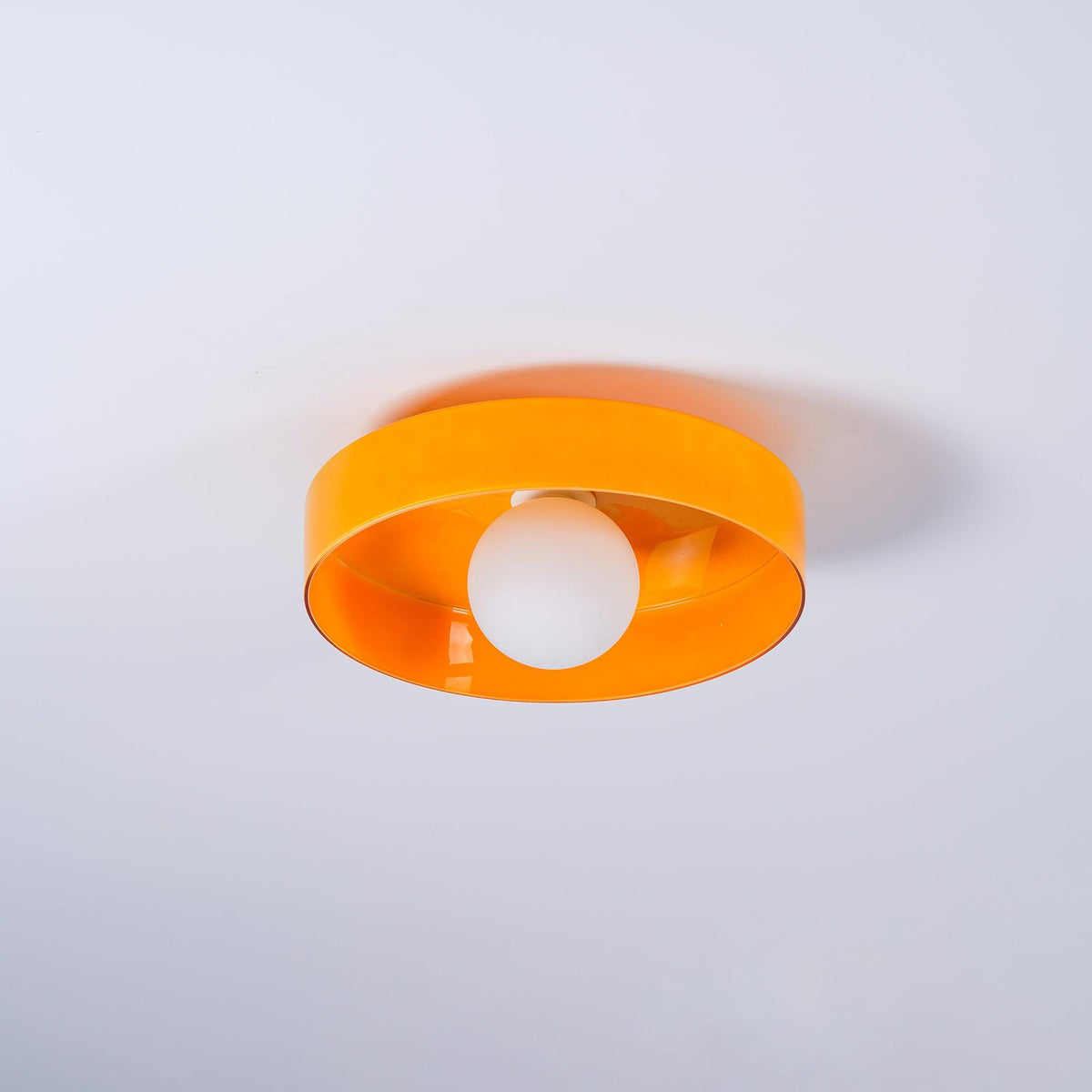 Seressa Plafonnier Orange Anneau Ludique Sculptural