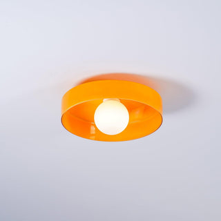 Solara Plafonnier Orange Anneau Ludique Sculptural