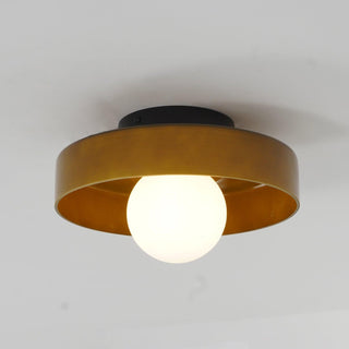 Solara Plafonnier Orange Anneau Ludique Sculptural