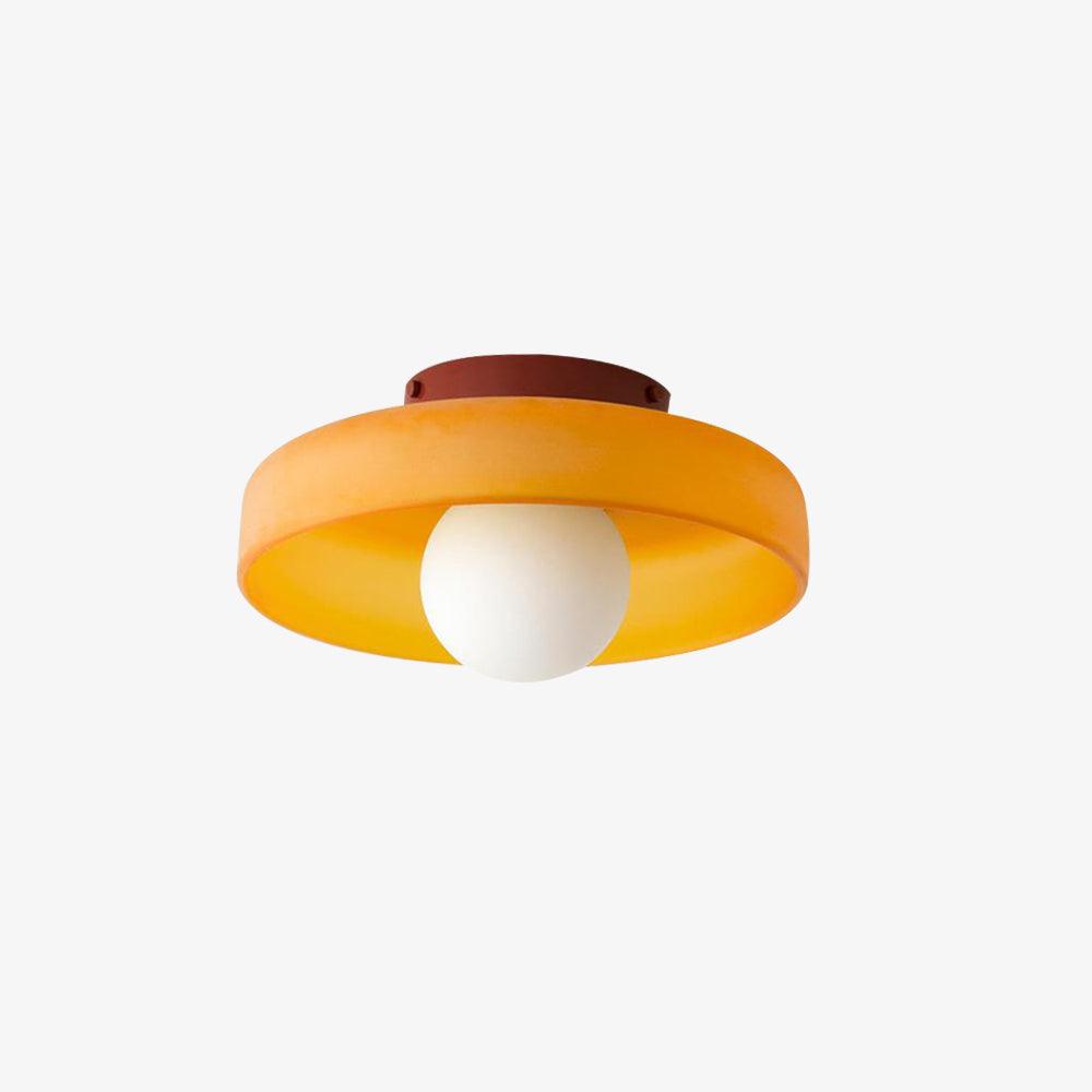 Seressa Plafonnier Orange Anneau Ludique Sculptural