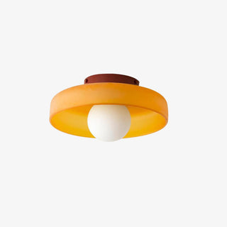 Solara Plafonnier Orange Anneau Ludique Sculptural