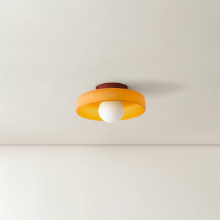 Solara Plafonnier Orange Anneau Ludique Sculptural