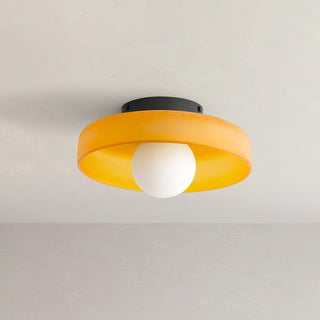 Solara Plafonnier Orange Anneau Ludique Sculptural
