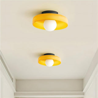 Solara Plafonnier Orange Anneau Ludique Sculptural