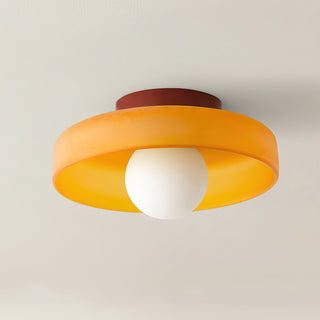 Solara Plafonnier Orange Anneau Ludique Sculptural