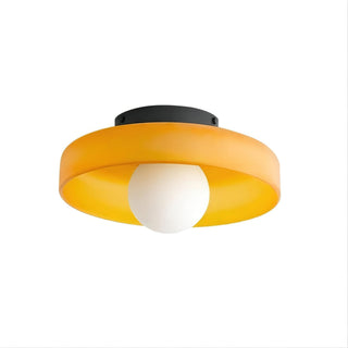 Solara Plafonnier Orange Anneau Ludique Sculptural