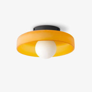 Solara Plafonnier Orange Anneau Ludique Sculptural