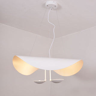Lustra Suspension Lampe Abat-jour Courbé Noir et Or-Luire
