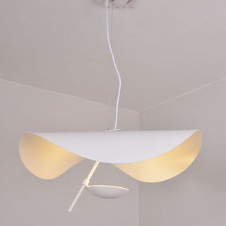 Lustra Suspension Lampe Abat-jour Courbé Noir et Or-Luire