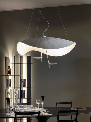 Lustra Suspension Lampe Abat-jour Courbé Noir et Or-Luire
