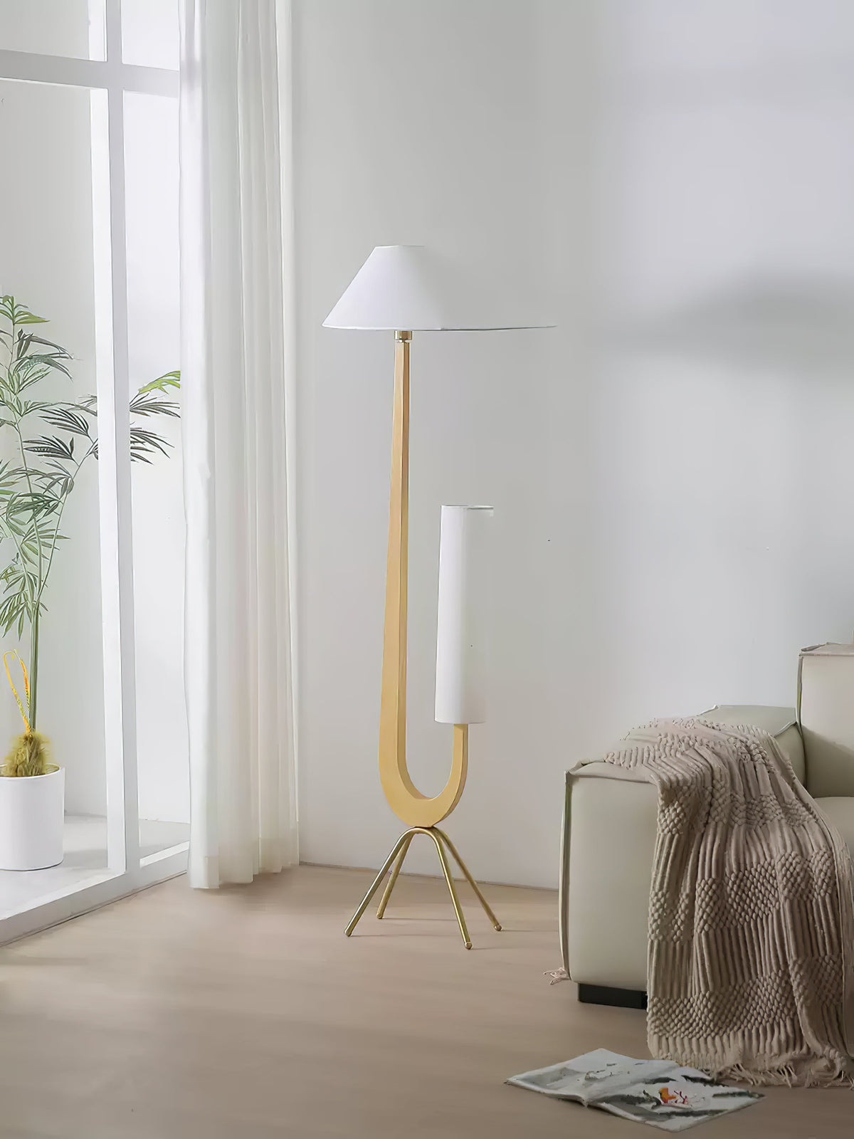 Novael Lampadaire en Tissu Scandinave