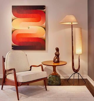 Novael Lampadaire en Tissu Scandinave